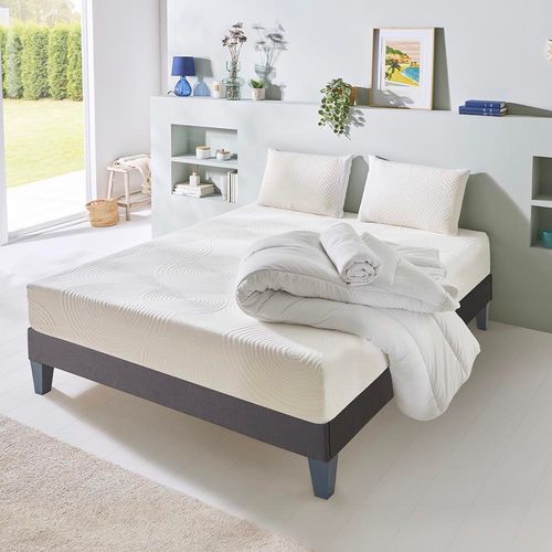 Pack Vosges 180x200 Cm Matelas Mousse + Sommier Bois + Accessoires