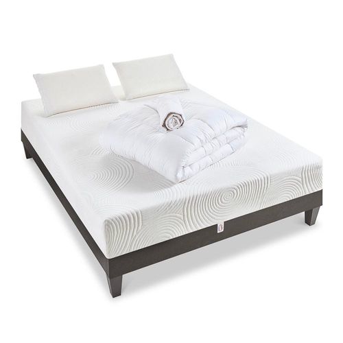 Pack Vosges 180x200 Cm Matelas Mousse + Sommier Bois + Accessoires