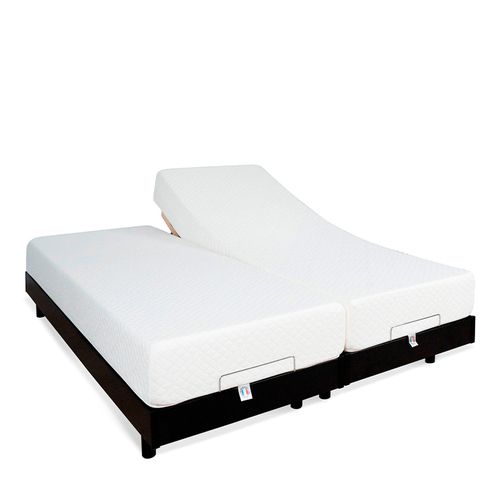Ensemble Duo Matelas Mousse Accueil Mémoire De Forme + Sommiers Électriques Flex 2x80x200 Cm