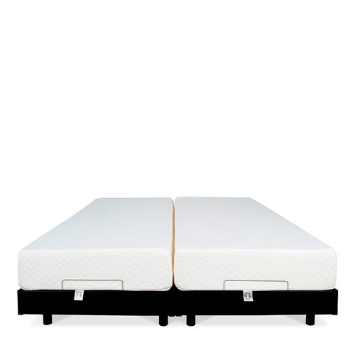 Ensemble Duo Matelas Mousse Accueil Mémoire De Forme + Sommiers Électriques Flex 2x80x200 Cm