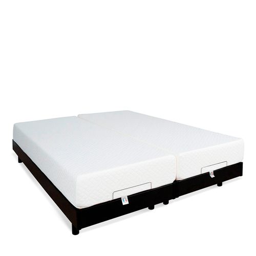Ensemble Duo Matelas Mousse Accueil Mémoire De Forme + Sommiers Électriques Flex 2x80x200 Cm