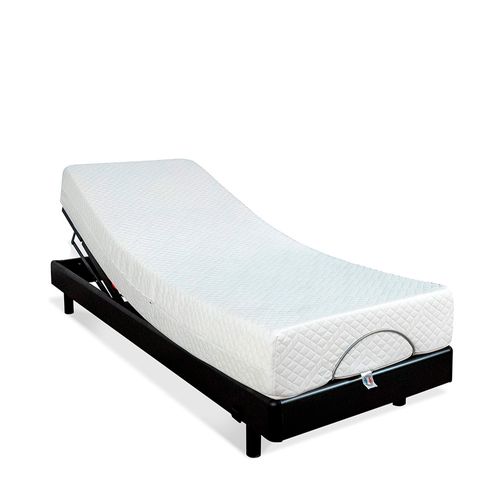 Ensemble Matelas Mousse Accueil Mémoire De Forme + Sommier Électrique Superflex 70x200 Cm