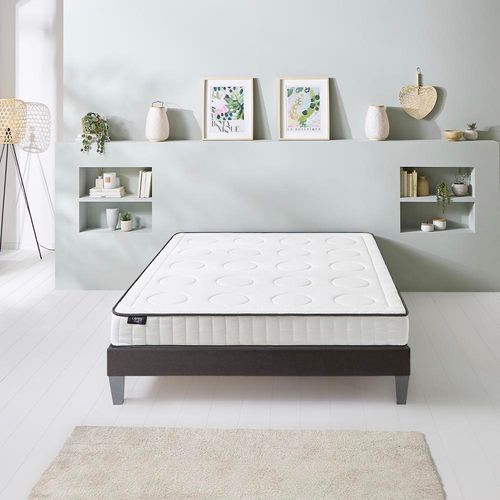 Ensemble Cristal 90x200 Cm Matelas Mousse + Sommier Bois