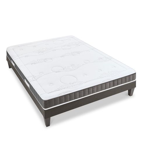 Ensemble Intuition 140x190 Cm Matelas Mousse + Sommier Bois