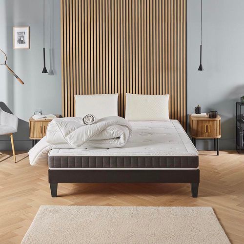 Pack Intuition 180x200 Cm Matelas Mousse + Sommier Bois + Accessoires