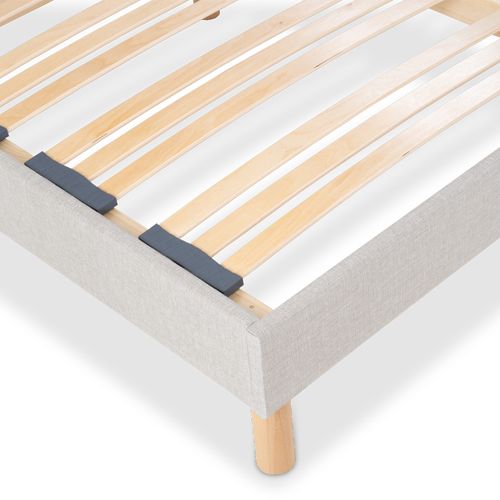 Sommier à Lattes En Bois Capitole 160x200 Cm Coloris Gris Clair Livré En Kit