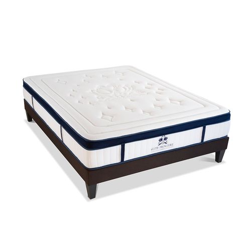 Ensemble Suite Princière 90x190 Cm Matelas Micro-ressorts + Sommier Bois