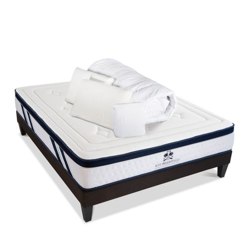 Pack Suite Présidentielle 140x190 Cm Matelas Mousse + Sommier Bois + Accessoires