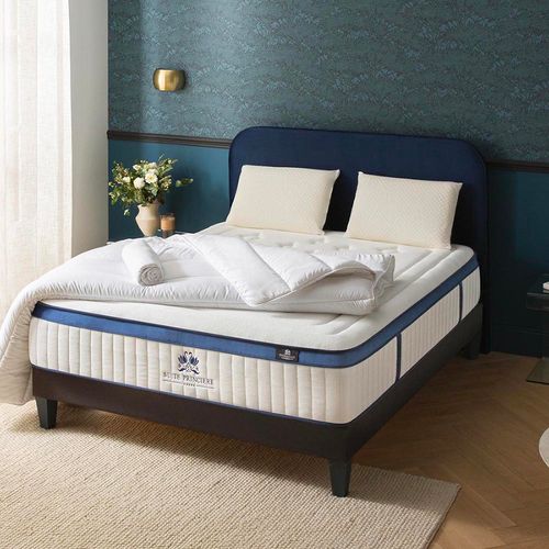 Pack Suite Princière 90x200 Cm Matelas Micro-ressorts + Sommier Bois + Accessoires
