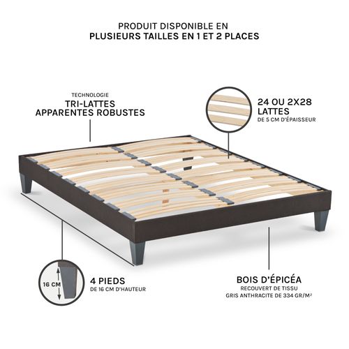 Ensemble matelas + sommier Concorde Ressort Ensachés Et Mousse À Mémoire De Forme 140x190 cm