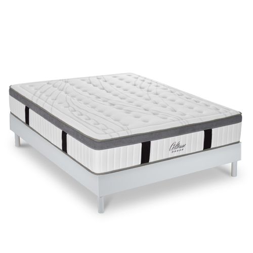 Ensemble Matelas Altesse Mousse  Accueil Mémoire - 26 Cm Et Kit Bois Blanc - 140 X 190 Cm