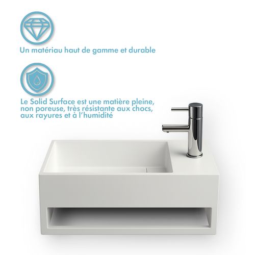 Mona D - Lave-mains Rectangulaire Suspendu