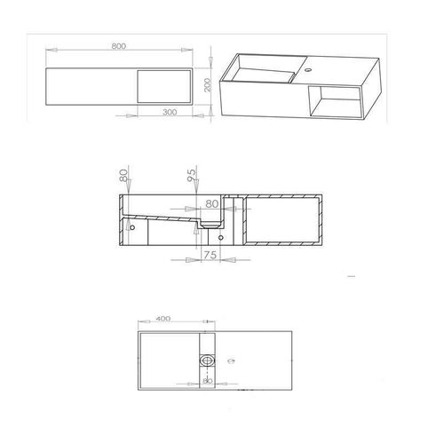 Ibiza - Meuble Vasque Rectangulaire Suspendue