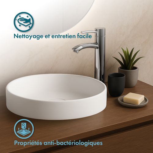 Vasque Semi-encastrée 40 Cm En Solid Surface - Lucia