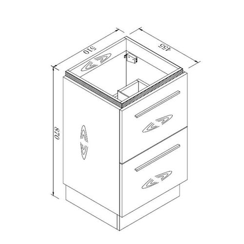 Meuble à Suspendre Ou à Poser 52 Cm Chêne Blanchi Avec Plan Vasque - 2 Tiroirs - Beop