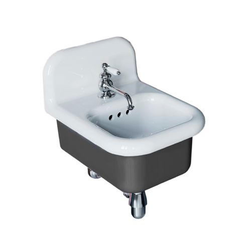 Lavabo Rétro En Céramique 35 Cm - True Colors Lite - Gris Foncé Brillant