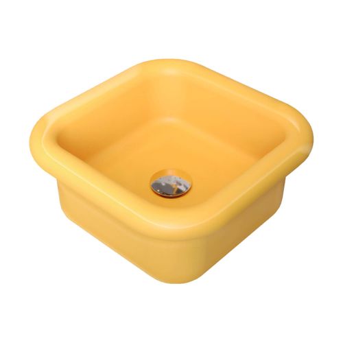 Lavabo Rétro En Céramique 40 Cm - True Colors Lite - Jaune Soleil