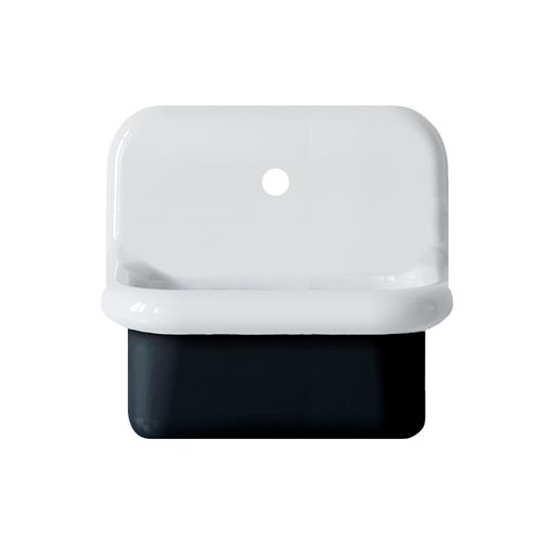 Lavabo Rétro En Céramique 45 Cm - True Colors Lite - Mini Profondeur - Noir Brillant