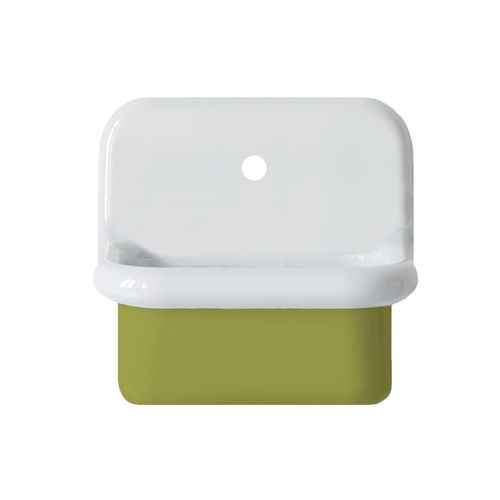 Lavabo Rétro En Céramique 45 Cm - True Colors Lite - Mini Profondeur - Vert Acide