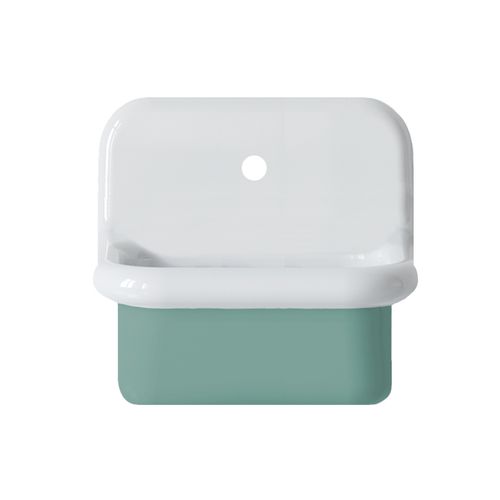 Lavabo Rétro En Céramique 45 Cm - True Colors Lite - Mini Profondeur - Vert Eau
