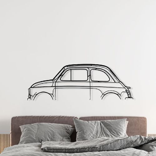 Décoration Murale En Métal - Silhouette De Voiture - 500 - 1971 - 120 Cm - Édition Limitée