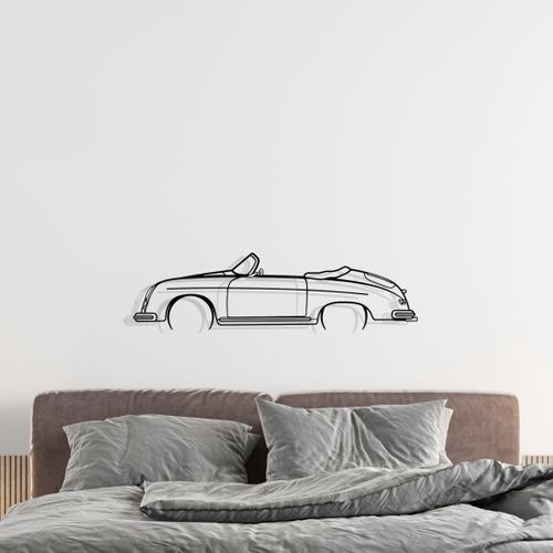 Décoration Murale En Métal - Silhouette De Voiture - 356 Speedster California - 120 Cm - Édition