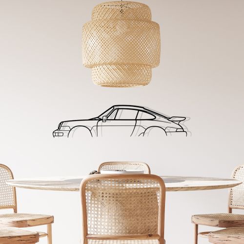 Décoration Murale En Métal - Silhouette De Voiture - 911 Mod 964 C2 - 120 Cm - Édition Limitée