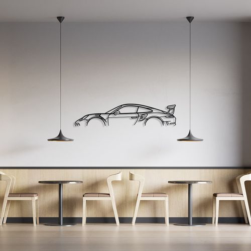 Décoration Murale En Métal - Silhouette De Voiture - 911 Gt3 Mod 991 - 80 Cm - Édition Limitée