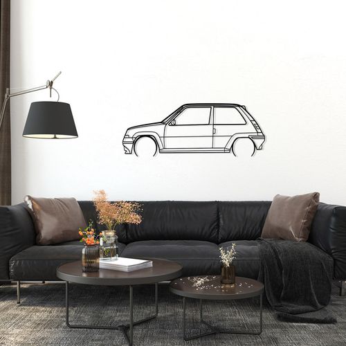 Décoration Murale En Métal - Silhouette De Voiture - R5 Gt Turbo - 120 Cm - Édition Limitée