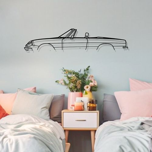 Silhouette De Voiture - Marque Au Quadrifoglio Spider 1979 - Décoration Murale En Métal - Véhicule