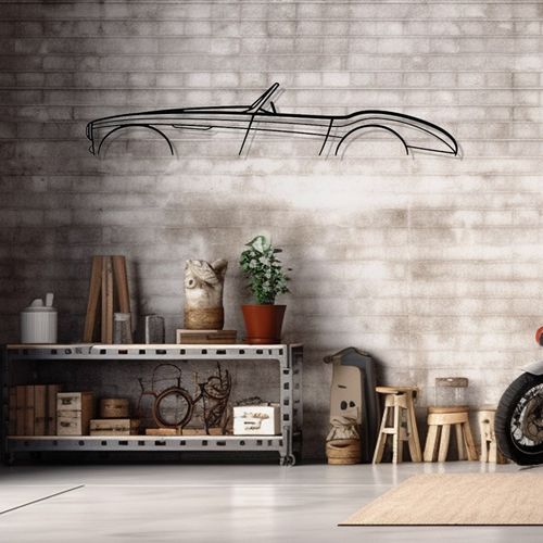 Décoration Murale En Métal - Silhouette De Voiture Emblématique Britannique 1954 - 120 Cm