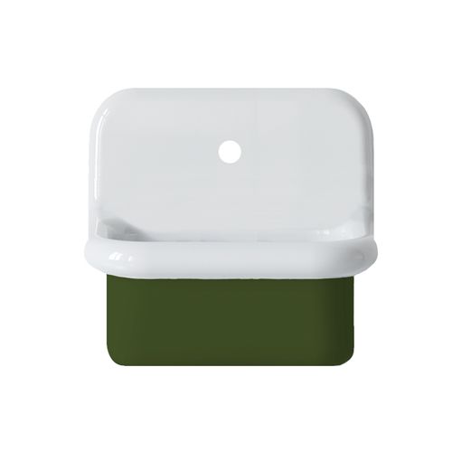 Lavabo Rétro En Céramique 45 Cm - True Colors Lite - Mini Profondeur - Vert Mousse