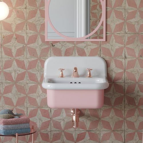 Lavabo Rétro En Céramique 50 Cm - True Colors Lite - Petit Format - Noir Brillant