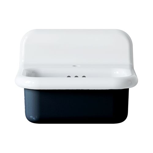 Lavabo Rétro En Céramique 50 Cm - True Colors Lite - Petit Format - Noir Brillant