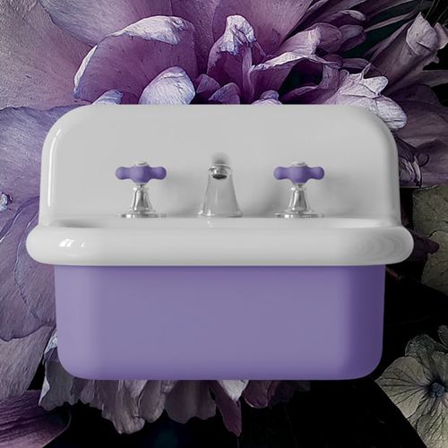Lavabo Rétro En Céramique 50 Cm - True Colors Lite - Petit Format - Gris Clair
