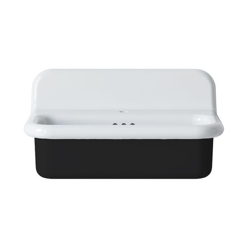 Lavabo Rétro En Céramique 70 Cm - True Colors Lite - Moyen Format - Noir Mat