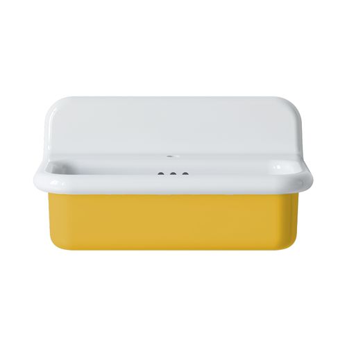 Lavabo Rétro En Céramique 70 Cm - True Colors Lite - Moyen Format - Jaune Soleil