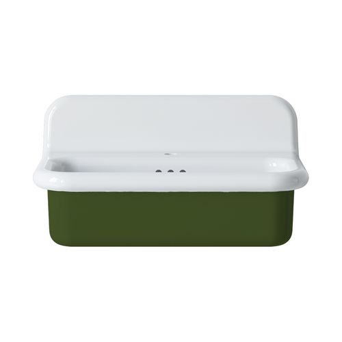Lavabo Rétro En Céramique 70 Cm - True Colors Lite - Moyen Format - Vert Mousse