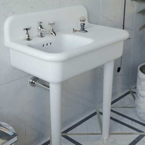 Lavabo Rétro Asymétrique En Céramique 80 Cm - True Colors Lite - Gris Foncé Brillant