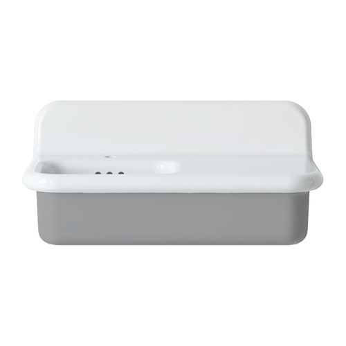 Lavabo Rétro Asymétrique En Céramique 80 Cm - True Colors Lite - Gris Clair