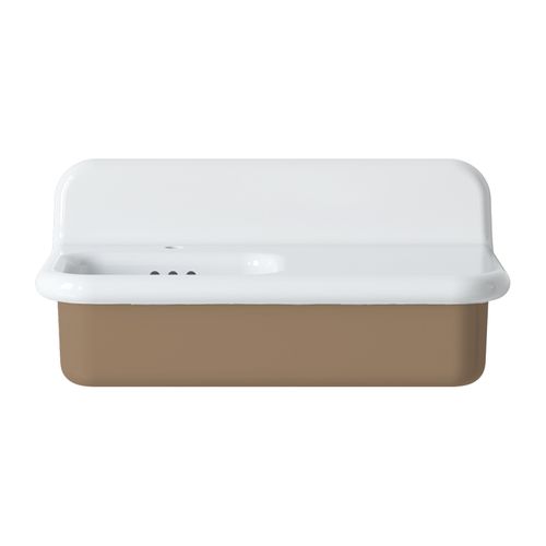 Lavabo Rétro Asymétrique En Céramique 80 Cm - True Colors Lite - Tortora
