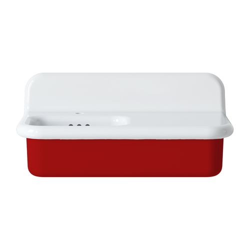Lavabo Rétro Asymétrique En Céramique 80 Cm - True Colors Lite - Rouge
