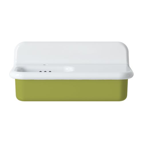 Lavabo Rétro Asymétrique En Céramique 80 Cm - True Colors Lite - Vert Acide