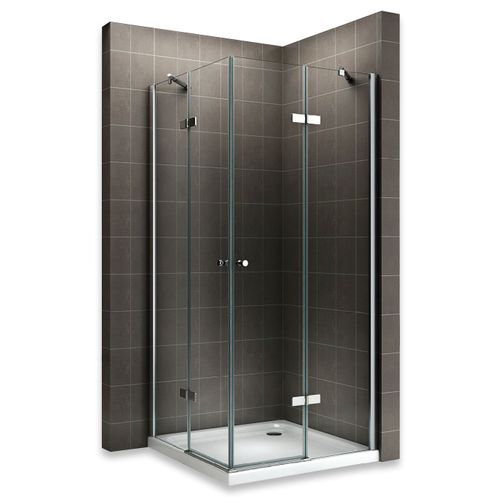 Cabine De Douche Maya H190 75x120cm Verre Transparent 2 Portes Battantes (sans Receveur)