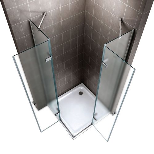 Cabine De Douche Maya H190 110x100cm Verre Opaque 2 Portes Battantes (sans Receveur)