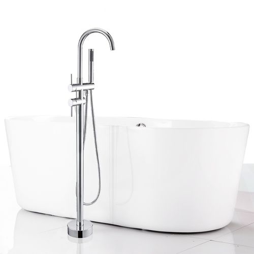 Robinet Sur Pied Baignoire Îlot Chrome Brillant - Maty