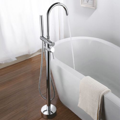 Robinet Sur Pied Baignoire Îlot Chrome Brillant - Maty