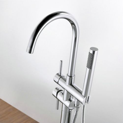 Robinet Sur Pied Baignoire Îlot Chrome Brillant - Maty