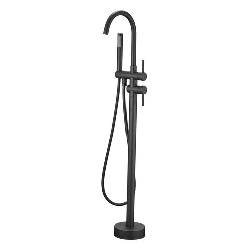 Robinet Sur Pied Baignoire Îlot Chrome Noir - Maty