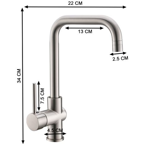 Robinet Mitigeur Cuisine Avec 2 Jets Neva Chrome Brossé